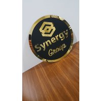 Spiegel Logo Schild Acryl Custom Dekoration, Büro Türschild Großer Name Wandschild 3D von TuDeTasarim