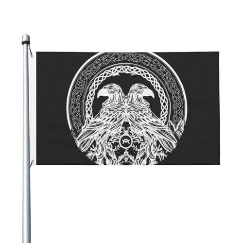 Wikinger-Raben-Banner, Nordische Mythologie, Polyester-Banner, Gartenflagge, Dekoration Für Den Garten, 90 X 150 Cm Wikinger-Raben-Banner, Nordische Mythologie, Polyester-Banner, Gartenflagge, Dekoration Für Den Garten, 90 X 150 Cm von TuTaTiMANG