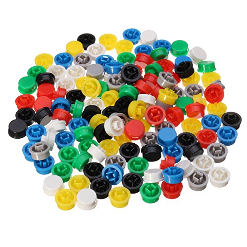TuToy 140Pcs 7 Round Mixed Color Tactile Button Caps Kit Für 12X12X7.3Mm Tact Switch von TuToy