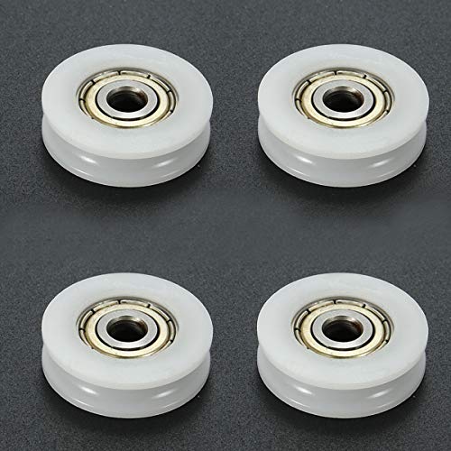 TuToy 4 Stücke 5X24X7 Mm U Nut Nylon Runde Riemenscheibe Rolle Für 3,8 Mm Seil Kugellager von TuToy