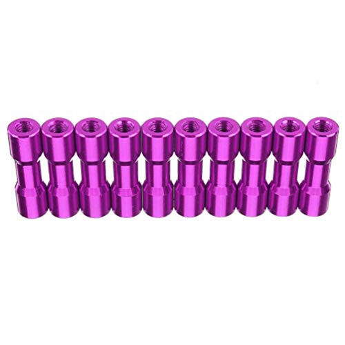 TuToy M3As11 10Pcs M3 20Mm Aluminum Alloy Standoff Spacer Round Column Multicolor Smooth Surface - Purpurn von TuToy