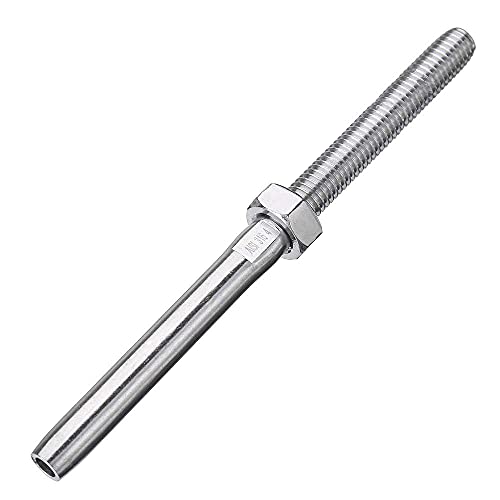 TuToy M8 x 4Mm Edelstahldraht Swage Stud Terminal Wire Rope Threaded End - M8 von TuToy