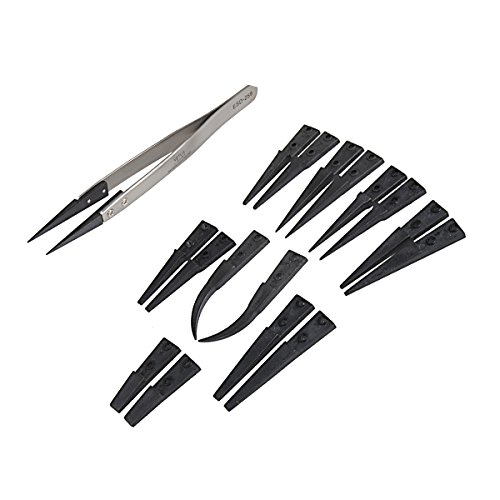 TuToy Vetus Esd 259 Le Stainless Tweezers Mit 8Pcs Exchengeable Tipps von TuToy