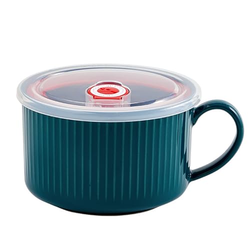 Groß Tasse Kaffeetasse Groß Kaffeebecher Keramik Teetasse,700 ml Große Suppentasse,Groß Müslischalen mit Henkel Tee Becher Porzellan Salatschüssel Ramen Schale von TuYines