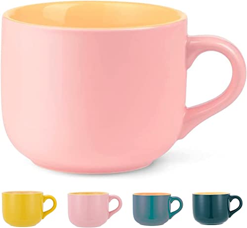 Groß Tasse Keramik Kaffeetasse,Groß Kaffeebecher 600ml Keramik Teetasse,Groß Müslischalen mit Henkel Tee Becher Tasse Porzellan Groß Tasse Cappuccinotasse XXL Tasse von TuYines