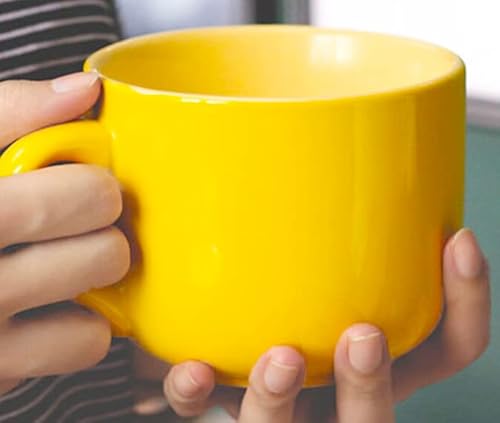 Groß Tasse Keramik Kaffeetasse,Groß Kaffeebecher 600ml Keramik Teetasse,Groß Müslischalen mit Henkel Tee Becher Tasse Porzellan Groß Tasse Cappuccinotasse XXL Tasse von TuYines