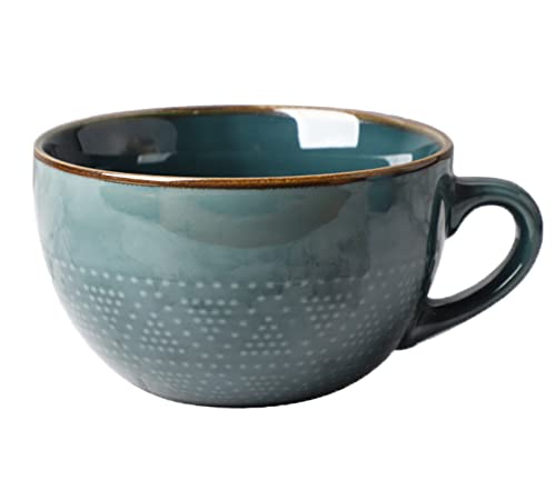 Kaffeetasse Groß,Tasse 700ml,Große Tasse,Tasse Steingut, Cappuccino Tassen Steingut,XXL Tasse,Keramik Becher,Groß Müslischalen mit Henkel,Salat Schale,Kaffeetasse aus Porzellan von TuYines