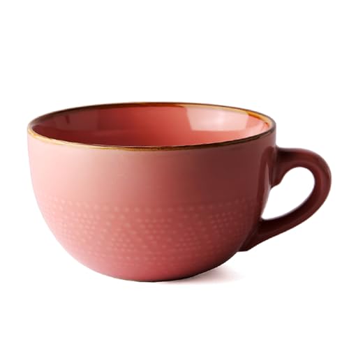 Kaffeetasse Groß,Tasse 700ml,Große Tasse,Tasse Steingut, Cappuccino Tassen Steingut,XXL Tasse,Keramik Becher,Groß Müslischalen mit Henkel,Salat Schale,Kaffeetasse aus Porzellan von TuYines