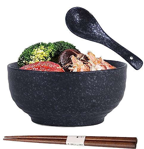 Ramen Schüssel,Ramen Bowls,Ramen Schüssel set,Ramen Bowl mit Löffel Essstäbchen, Japanischer Ramen Schüssel aus Keramik, Suppenschalen, Salatschüsseln von TuYines