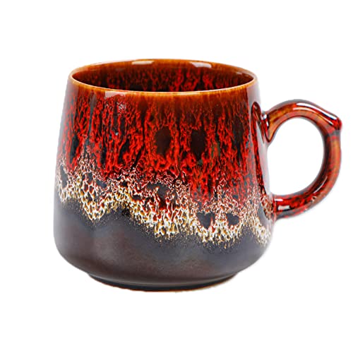 TuYines Kaffeetasse, 400 ml, Keramik-Kaffeetasse, Steingut, Teetassen, Porzellan-Kaffeetasse, Cappuccinotassen, Kürbis-Form für Büro und Zuhause, Geschenk und Geschenk von TuYines