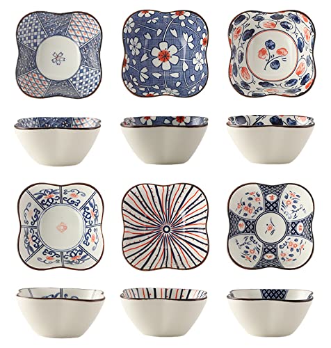 TuYines Soja Saucenschälchen,Tapas Schalen Set,Keramik Dipschalen,Snackschalen & Dipschalen,Snackschalen Set 6er, Snack Bowl für Sushi,Snack und Soja,Keramik Untertassen von TuYines