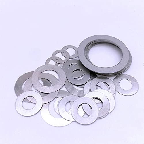 Lnanqing-Dichtscheibe Shim-Unterlegscheiben Edelstahl-flache Waschmaschine Ultradünne ultradünne Scheibe M6 M7 M8 Dicke 0,1 0,2 0,3 0,5 1 mm din988, fest und langlebig ( Inner Diameter : 7x12x0.3 ) von Tuanie