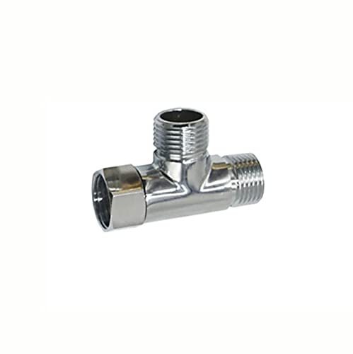 Lnanqing-schlauchverbinder messing Messing 1/2 "männliche weibliche Thread-T-Stecker T-Typ-Klempner-3-Wege-Wasserteiler-Rohr-Fassungskoppler-Adapter, 1pcs, Anschluss für Gartenschlauch ( Color : F ) von Tuanie