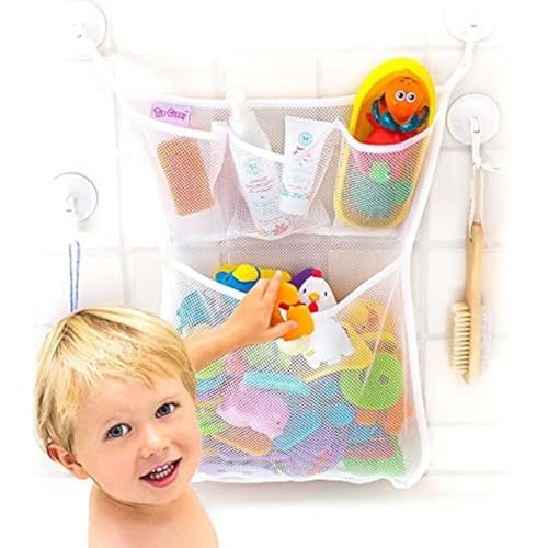 Original Tub Cubby Aufbewahrungs-Organizer für Badespielzeug, 35,6 x 50,8 cm, Netz-Duschablage mit Saugnapf und Klebehaken, Spielzeug-Aufbewahrungsnetz, Organizer für Kinder, Badezimmer, Schlafzimmer Original Tub Cubby Aufbewahrungs-Organizer für Badespielzeug, 35,6 x 50,8 cm, Netz-Duschablage mit Saugnapf und Klebehaken, Spielzeug-Aufbewahrungsnetz, Organizer für Kinder, Badezimmer, Schlafzimmer von Tub Cubby