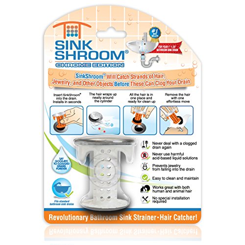 Tubshroom SinkShroom Waschbecken, Silikon, Chrom, 1" -1.4" von SinkShroom