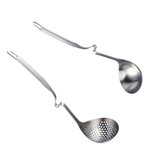 Tubayia 2 Stück Edelstahl Schöpflöffel Abseihlöffel Suppenlöffel Schöpfkelle Küche Skimmer Löffel von Tubayia