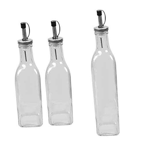 Tubayia 3 Stück 150ml,250 ml,500ml Glas Öl Flasche Ölspender Glasflasche Spender für Küche Camping Picknick usw von Tubayia