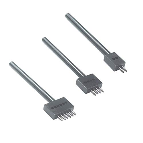 Tubayia 3 Stück 2 + 4 + 6 Prong Leder Meißel Locher Stanzen Werkzeug für Lederhandwerk (4mm) von Tubayia