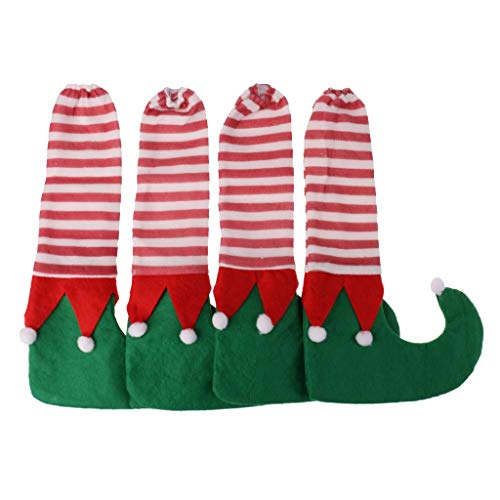 Tubayia 4 Stück Weihnachten Stuhlsocken Filz Tischsocken Bodenschutz Möbelsocken Weihnachtsdeko von Tubayia