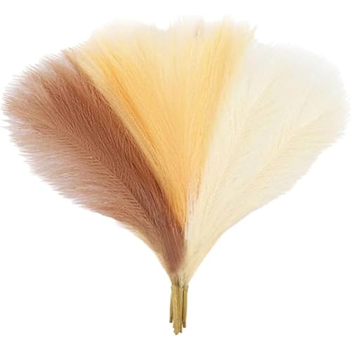 Tubayia 6 x künstliches getrocknetes Gras Bonquet Vasenfüller Blumenarrangement Boho Geschenk für Bauernhaus Hochzeit Schlafzimmer Wohnzimmer Dekor (Beige Braun Khaki) von Tubayia