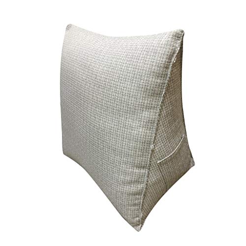 Tubayia Baumwolle Rückenkissen Rückenstütze Keilkissen Fernsehkissen für Sofa Bett (Grau) von Tubayia