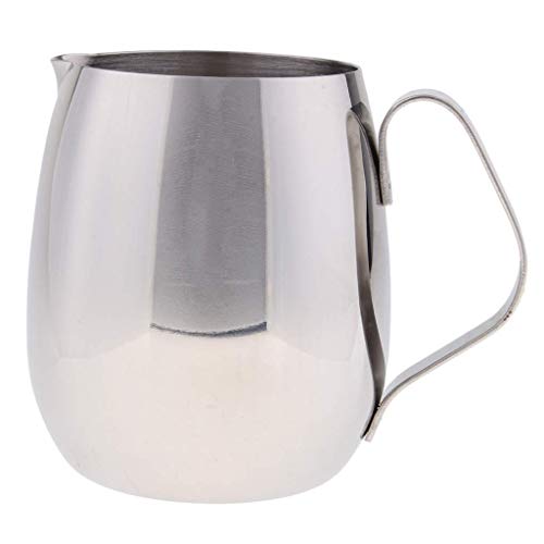 Tubayia Edelstahl Milchkännchen Milchkanne Milchaufschäumer Milch Kaffee Kännchen für Küche, Café, Party (600 ml) von Tubayia