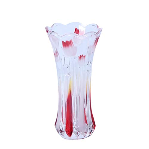 Tubayia Glas Vase Blumenvase Tischvase Dekovase Glasvase Dekoration für Haus, Büro, Hochzeit Party (Rot) von Tubayia