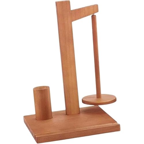 Tubayia Häkelgarnhalter -Garn -Dispenser Raumsparung mit Häkelhakenhalter Lagerregal Spool Rack für Stickereien Kunsthandwerk (Dunkles Holz) von Tubayia