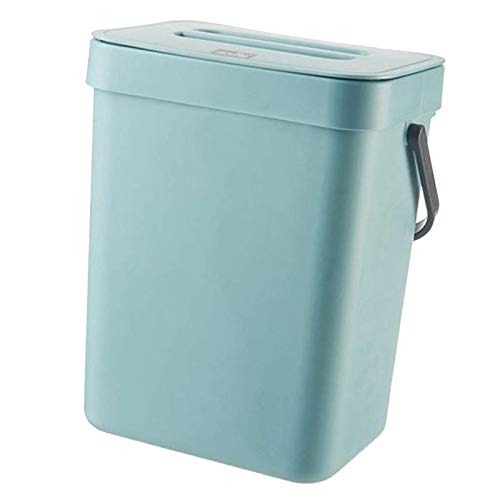 Tubayia Hängende Mülleimer Kunststoff Abfalleimer Abfallkorb Papierkorb für Küche, Badezimmer (Blau,3L) von Tubayia