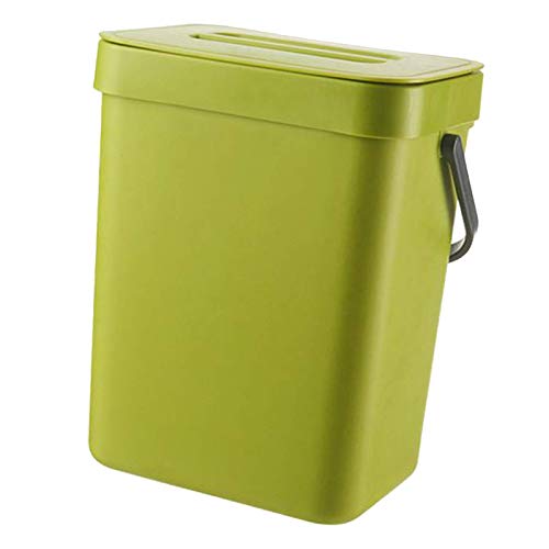 Tubayia Hängende Mülleimer Kunststoff Abfalleimer Abfallkorb Papierkorb für Küche, Badezimmer (Grün,3L) von Tubayia