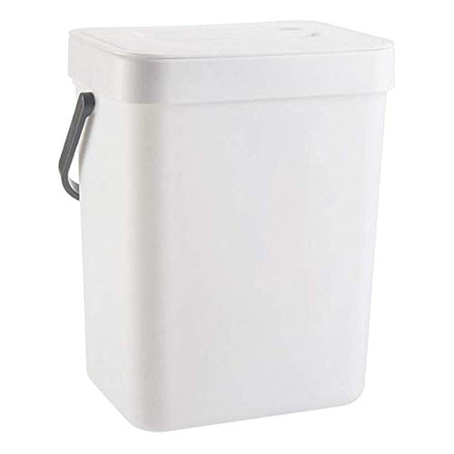 Tubayia Hängende Mülleimer Kunststoff Abfalleimer Abfallkorb Papierkorb für Küche, Badezimmer (Weiß,3L) von Tubayia