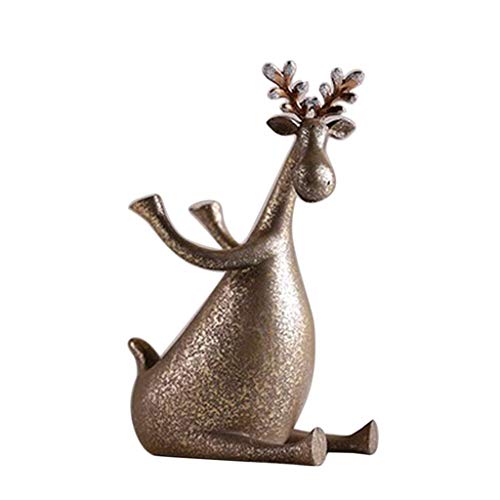 Tubayia Harz Hirsch Skulptur Weinregal Weinflaschenhalter Flaschenhalter für Wohnzimmer Küche Weihnachtstag Deko von Tubayia
