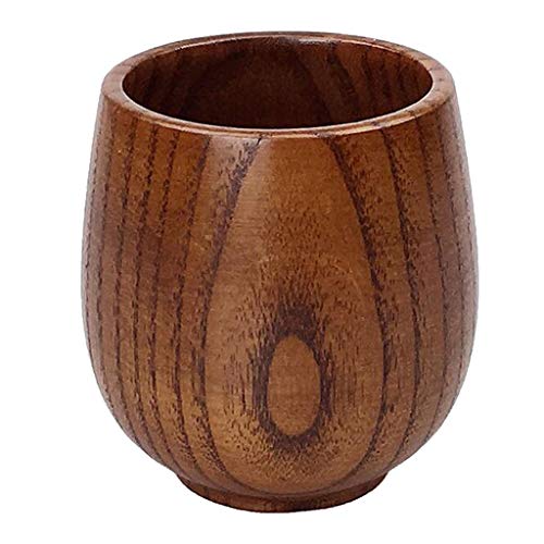 Tubayia Holzbecher Holz Wasserbecher Trinkbecher Teebecher Kaffeebecher Teetasse für Haus Büro Café (Braun - 8X 6.5x7.5cm) von Tubayia