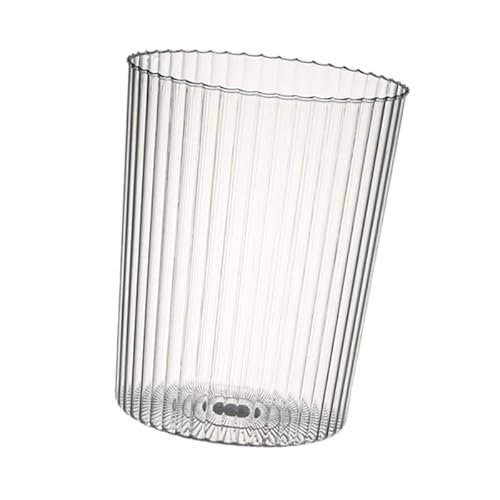 Tubayia Holzmaserung Mülleimer Abfallkorb Oben offen Retro Papierkorb Tragbarer Müllcontainer Toilettenpapierkorb für Badezimmer, mit Base (Weiß Transparent) von Tubayia