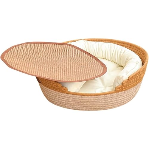 Tubayia Katzenbett, Korb, Bett, Wiege, verschleißfest, Haustierbedarf, Katzenschlafnest, Weben, Haustierbett für Hauskatzen, Spielen, Krallenschleifen (S) von Tubayia