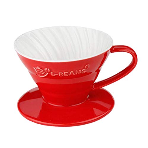 Tubayia Keramik Wiederverwendbare Kaffeefilter Permanentfilter Dauerfilter für Zuhause, Büro, Camping (Rot) von Tubayia
