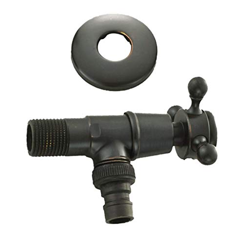 Tubayia Messing Wandarmatur Wandmontage Wasserhahn für Balkon, Küche, Waschmaschine (Schwarz) von Tubayia