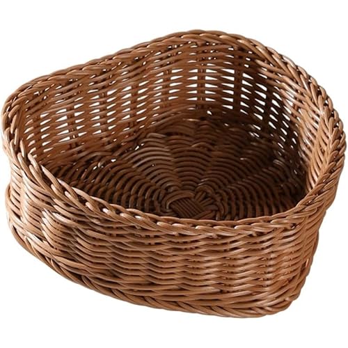 Tubayia Nachahmung Rattan Herzkorb Obst Gemüse Korb rustikaler Desktop Sundies Korb gewebter für Esstisch Haus (S) von Tubayia