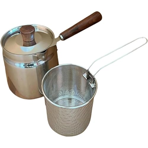 Tubayia Ölvorratsbehälter, Öltopf mit Griff, Mini-Fritteuse für die getrocknete Außenküche (Mit Korb) von Tubayia