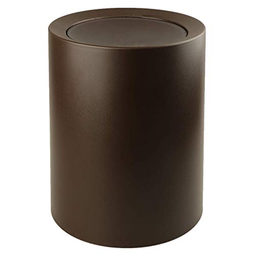 Tubayia Rund Mülleimer Abfalleimer Kosmetikeimer Müllbehälter mit Schwingdeckel für Schlafzimmer, Küche, Bad (Kaffee) von Tubayia