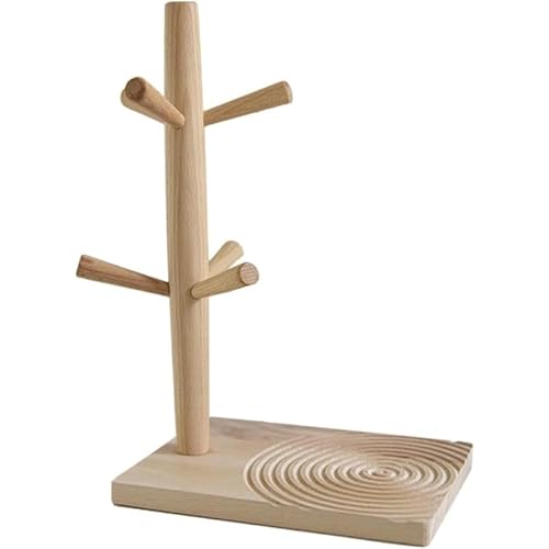 Tubayia Schlüsselablage, Kaffeetassenbaum, Tassenbaumständer, multifunktionaler Organizer, Sammeltablett für Büro, Schlafzimmer, Armbänder, Tischplatte (Runde Musterbasis) von Tubayia