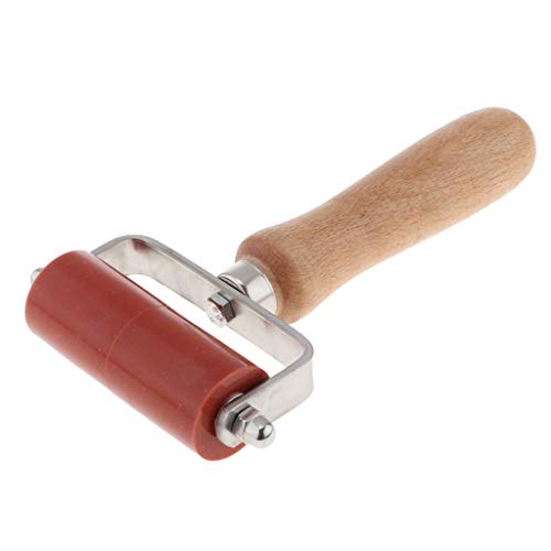 Tubayia Silikon Andrückrolle Andrückwalze Hitzebeständig Nahtroller Handdruck Roller (80mm Rotes Silikonrad) von Tubayia