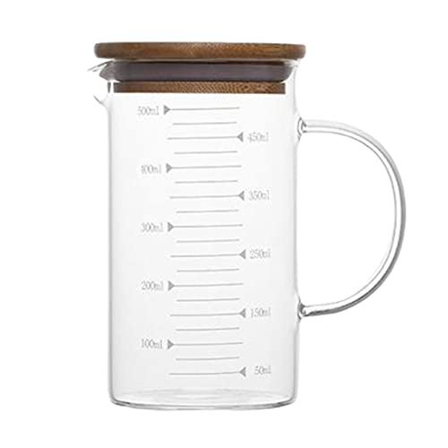 Tubayia Transparent Glas Teekanne mit Deckel und Handgriff Messbecher Kaffeekanne Glaskanne Wasserkocher (500ml) von Tubayia