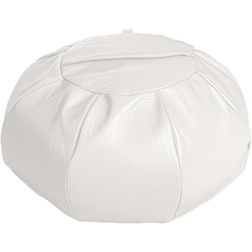 Tubayia Ungefüllter Pouf-Bezug, Kissen, PU-, dekorativer Fußhocker-Bezug, Aufbewahrungs-Ottomane für unter dem Schreibtisch, Schlafzimmer, Balkon (Beige) von Tubayia