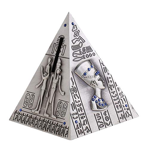 Tubayia Vintage Eisen Pyramide Figur Spardose Sparbüchse Wohnkultur Tischdeko Ornament (Grau) von Tubayia