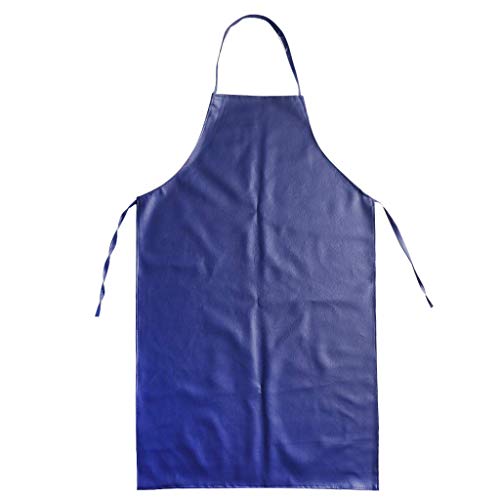 Tubayia Wasserdicht PU-Leder Schürze Grillschürze Kochschürze Küchenschürze für Damen Herren (Blau) von Tubayia