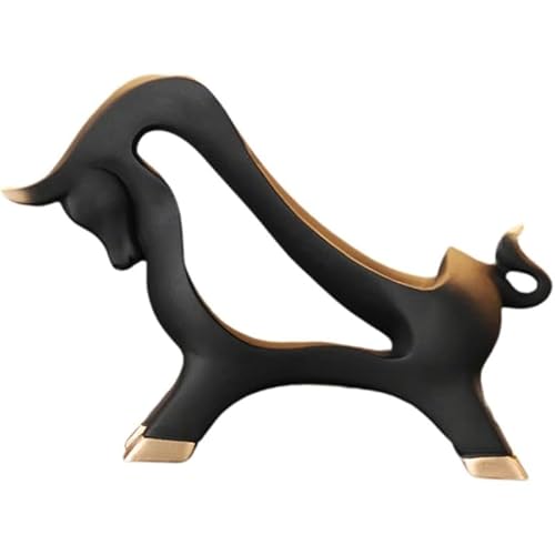 Tubayia Weinregal für die Arbeitsplatte, Desktop-Ornament, Kunsthandwerk, Tierstatue, Mehrzweck-Kuh-Skulptur, Figur für Bar, Küche, Eingang (Schwarz) von Tubayia