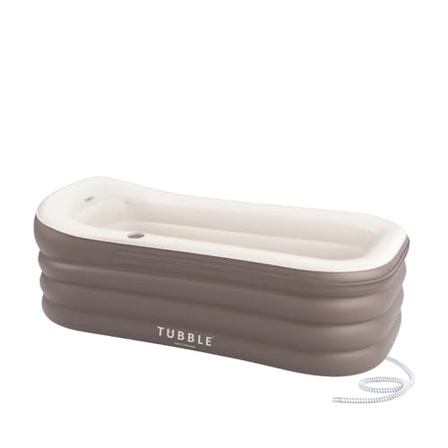 Tubble® Royale Aufblasbare Badewanne - Verwendung als Heiß- und Eisbad - Schneller Aufbau in 1min - Faltbare Badewanne für Erwachsene bis zu 188cm - Ambient Taupe - 255L von Tubble
