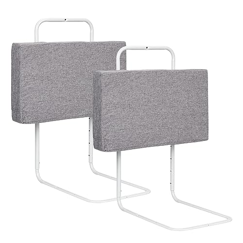 Tubiaz Bettgitter rausfallschutz Bett 2x60cm 5-Loch Höhenverstellbar Bettschutzgitter für Kinder Bett Rausfallschutz Kinder, Kinderbettgitter Familienbett für Kinderbett (120cm,Leinen Grau) von Tubiaz