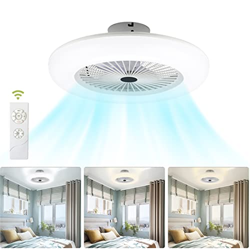 Tubiaz Deckenventilator mit Beleuchtung 80W LED Fan Licht Einstellbare Windgeschwindigkeit und Farbtemperatur Deckenlampe mit Ventilator mit Fernbedienung Ventilatorlicht 3000-6500K von Tubiaz